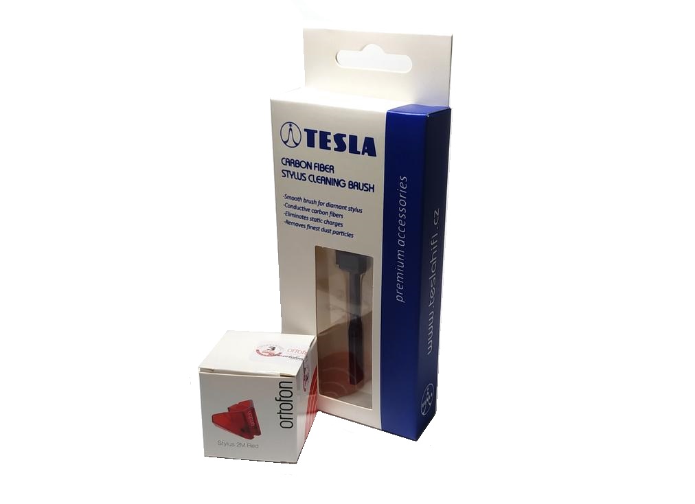 Ortofon Stylus 2M RED + TESLA Carbon Stylus Brush